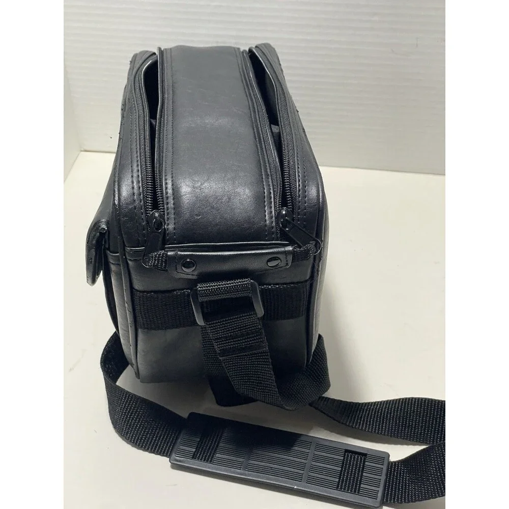 Vintage Sony NY Black Video Camera Bag, Camcorder Case Leather Original strap